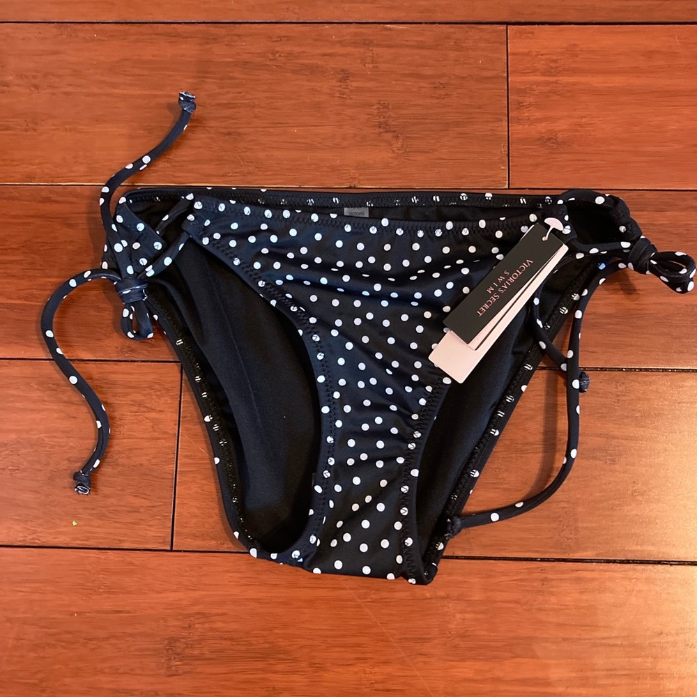 Victoria’s Secret black and white Polka Dot swim Bottoms x-small
